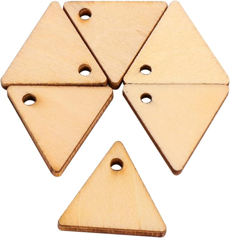 Large Wooden Craft Sticks Triangle Ornaments DIY Wood Slice Decorations - Image 1